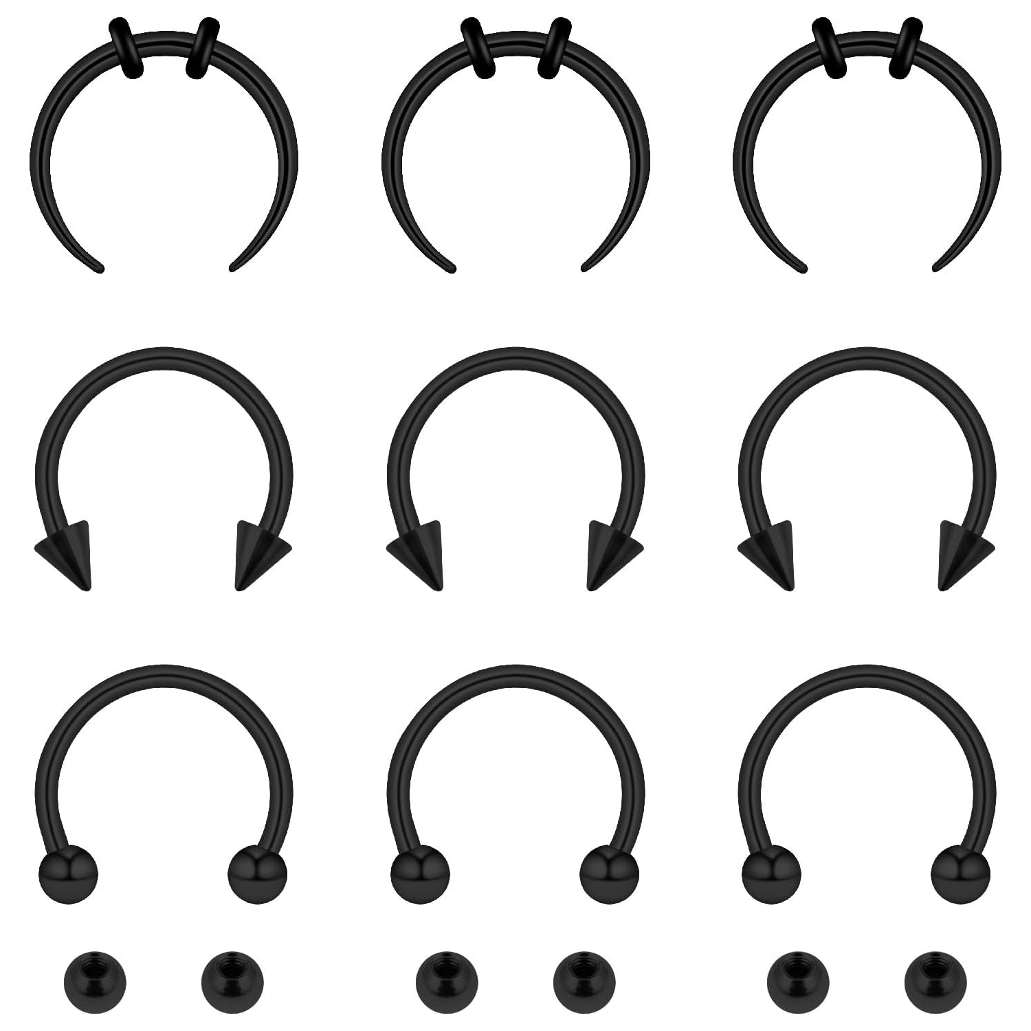 15Pcs Set Septum Nose Rings wi - Body Jewelry Replacement Ball recension och pris