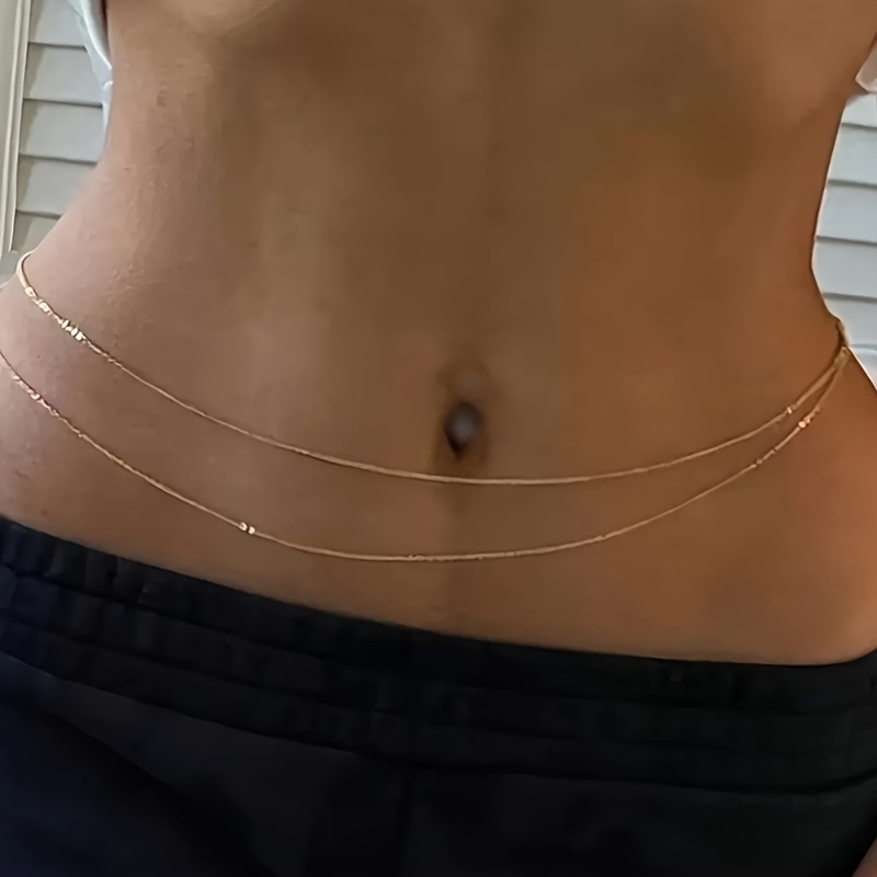 1Double-Layer Gold Metal Waist - Body Jewelry For You recension och pris