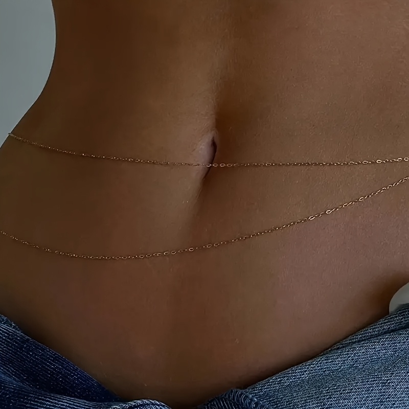 1Double-Layer Gold Metal Waist - Body Jewelry For You recension och pris